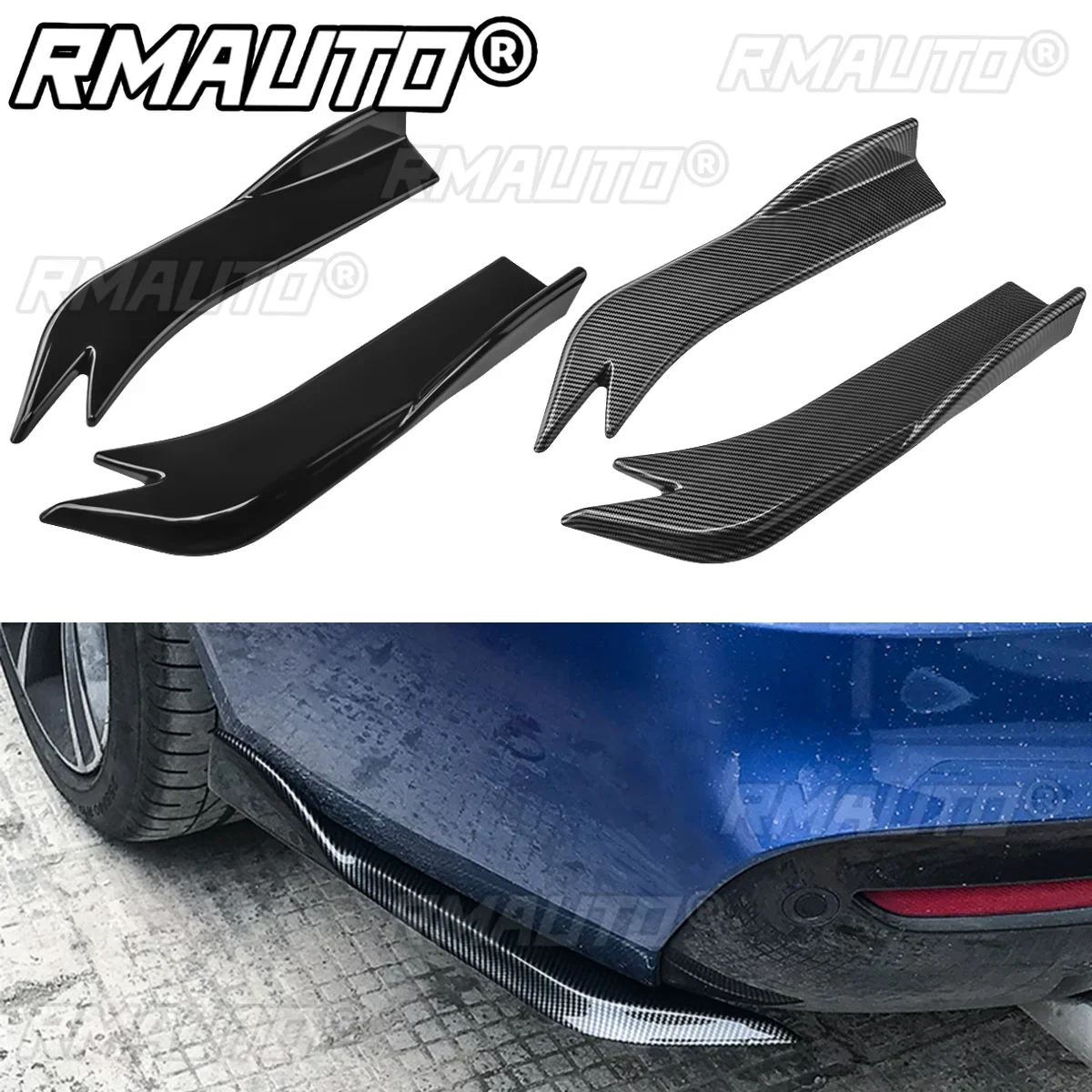 RMAUTO Universal Rear Bumper Lip Diffuser Splitter Apron Guard For BMW For Honda For Audi For Nissan For Mazda For KIA Body Kit