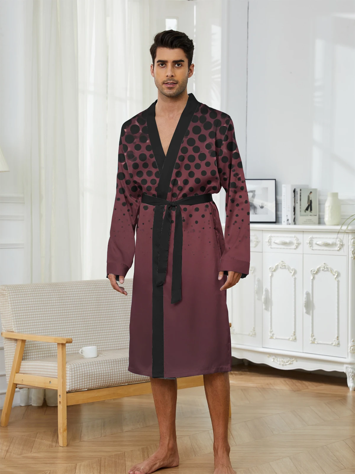 

1pcs Men's Robes 2026 Spring/Summer dressing gown robe bath robe 3D Printed Breathable Robes Graphic Bathrobe