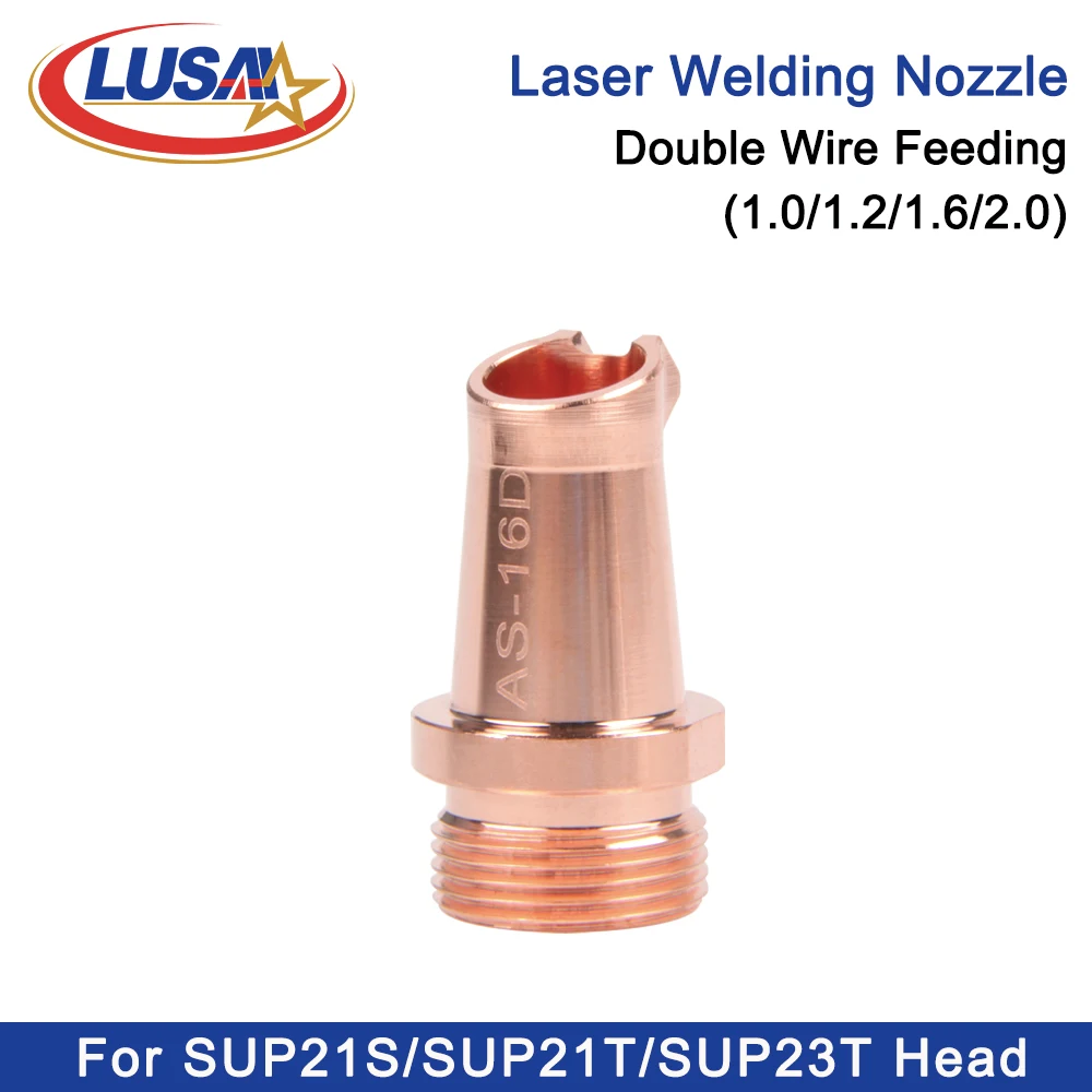 LUSAI 10Pcs/Lot CQWY M16x1.25mm Double Wires Feeding Nozzle For SUP21S SUP21T SUP23T Handheld Laser Welding Head Nozzles