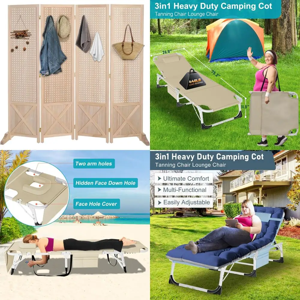 

Отдельностоящий деревянный органайзер-разделитель для комнаты со складным экраном для конфиденциальности и опорными ножками длиной 5 футов