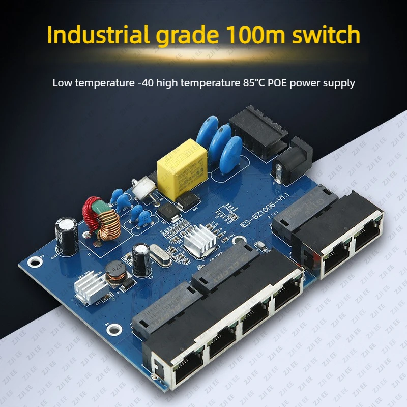 

Модуль коммутатора LX-SW1060 на 6 портов, 100M, с тремя источниками питания, для работы в условиях высоких и низких температур, без сетевого управления