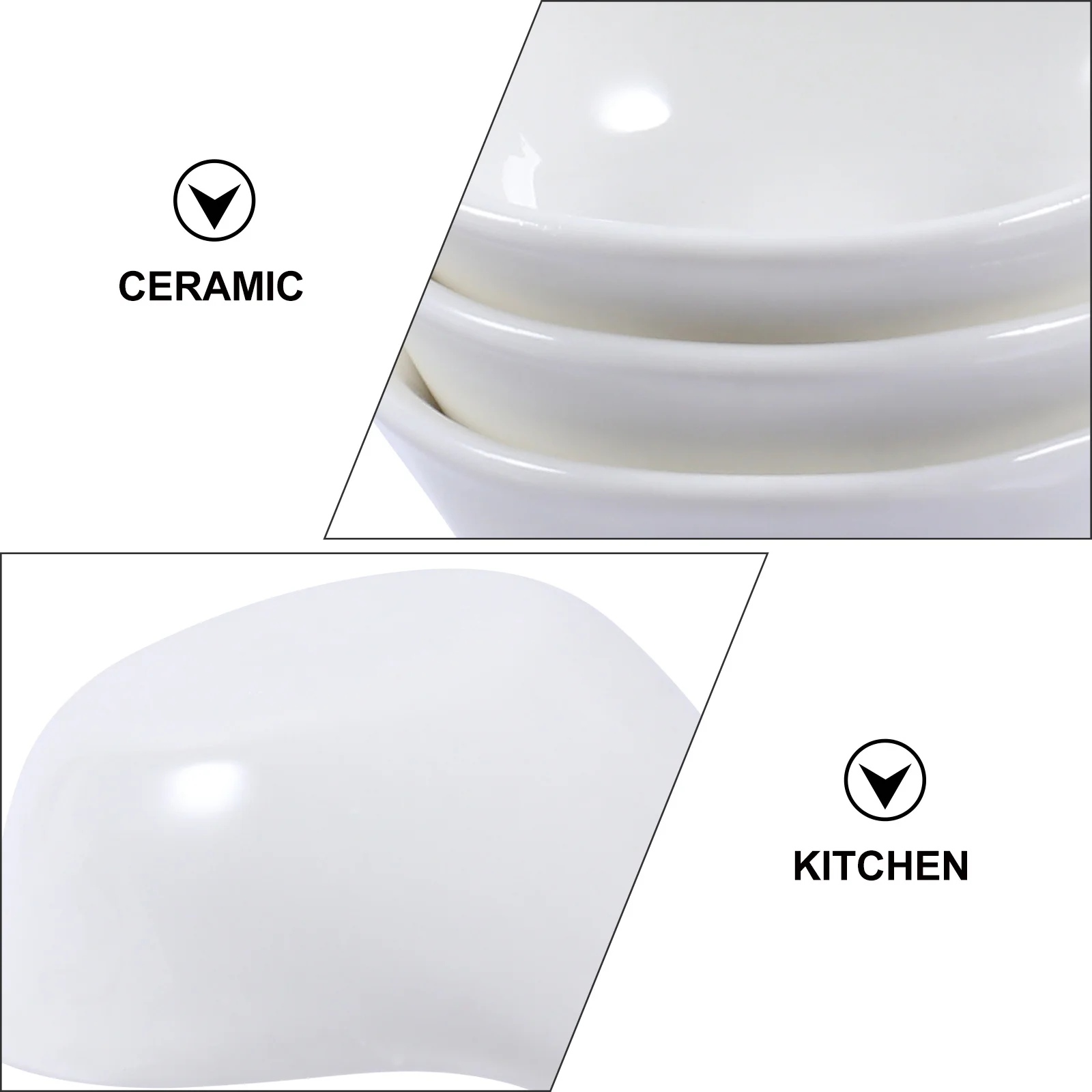 

Caviar Spoon Included 3pcs Ceramic Seasoning Dish Set Appetizer Plate for Black Truffle Liver Vinegar Soy Sauce Ketchup Bowl