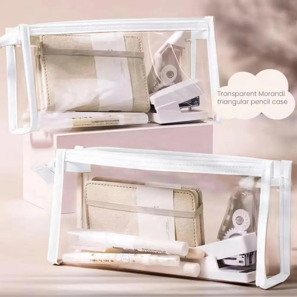 ペンケース 透明鉛筆ケース マーカーポーチセット 学校事務用品 旅行用化粧品メイク収納袋 学生用