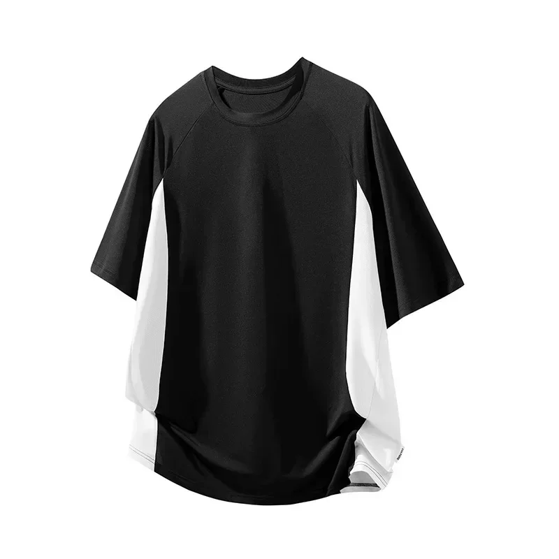 Summer Plus Size Men's T-Shirt 45kg-150kg Short Sleeve Tees Round Neck Shirts Sport Casual Running Tops Breathable Male Clothing