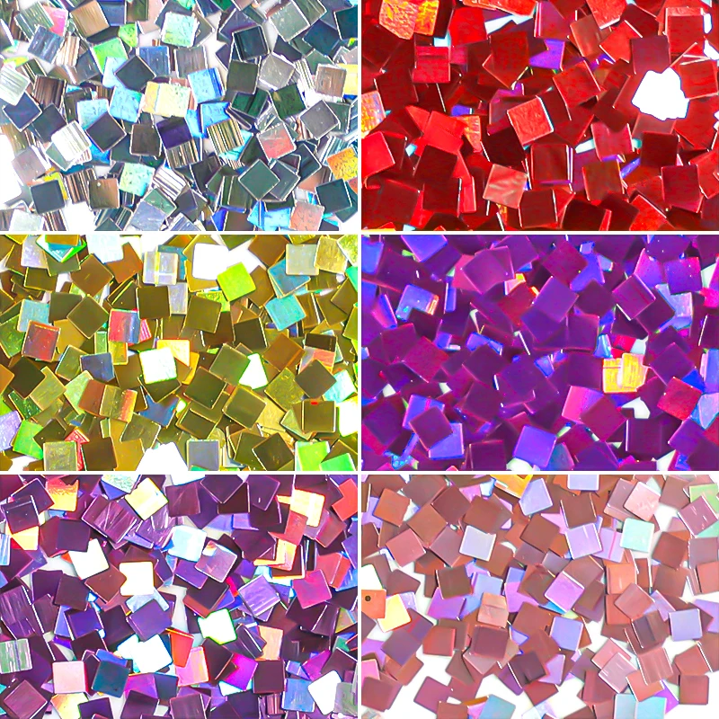 6 Grids Square Nail Art Glitter Sequins Laser Color Disc Ball Decoration Flakes Manicure Nails Supplies Professional Accessories
