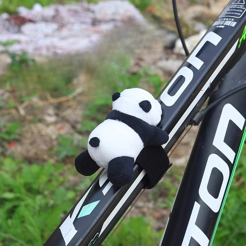 Panda Bike Accessory Bike Frame Panda Accessory Cute Panda Plushie Bicycle Decoration Set for Mountain Road Bikes