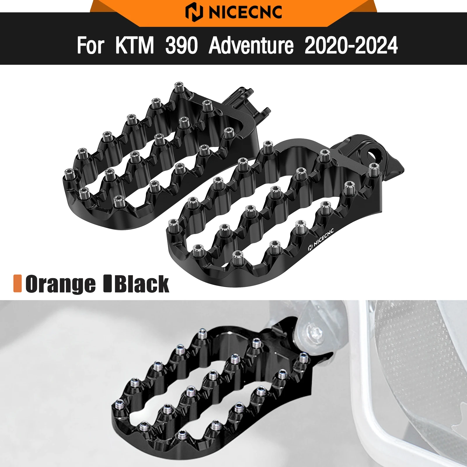 For KTM 390 Adventure 2020-2024 Footpegs Footrest Foot Pegs 390Adventure 390 ADV 390ADV 390Adv ADV 390 2020 2021 2022 2023 2024