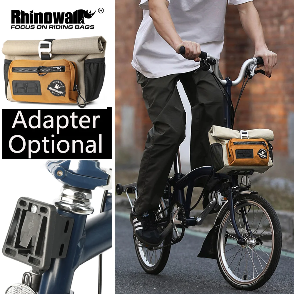 

Rhinowalk Bike Handlebar Bag For Brompton Fold Bike Urban Cycling Quick Release Basket Bag With Optional Adapter Carrier Block