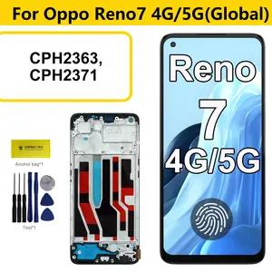 Bilashmart AMOLED Display OPPO Reno7 LCD CPH2363 Screen Touch Panel Digitizer Sensor Assembly Reno 7 5G Global Version CPH2371 LCD