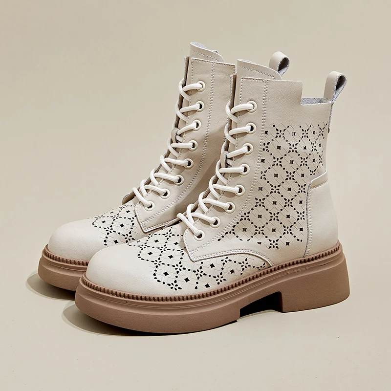 AIYUQI 2026New Boots female  Large Size Non-slip Women\'s Snow Boots  Genuine Leather Warm Women Ankle Boots and Short Boot