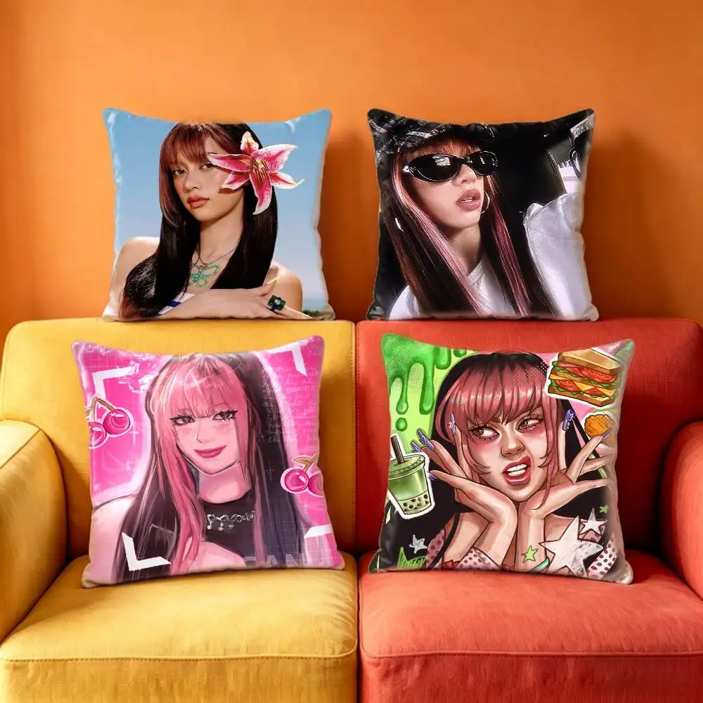 K-KATSEYE Megan  Pillow Case Sofa Living Room for Bedroom car Headboard Backrest Cushion Square Cushion Nap Time