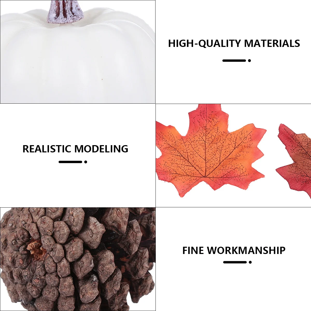 

24Pcs Fake Pumpkin Maple Leaf Acorn Pine Cone Decorations Thanksgiving Gift Festival Party Props Photo Props Pumpkin Decorations