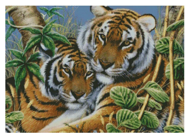 

Animal Tiger Animal Counted Top Quality Cross Stitch Kits 16CT 18CT 14CT White Canvas Embroidery DIY Handmade Needle Home Decor
