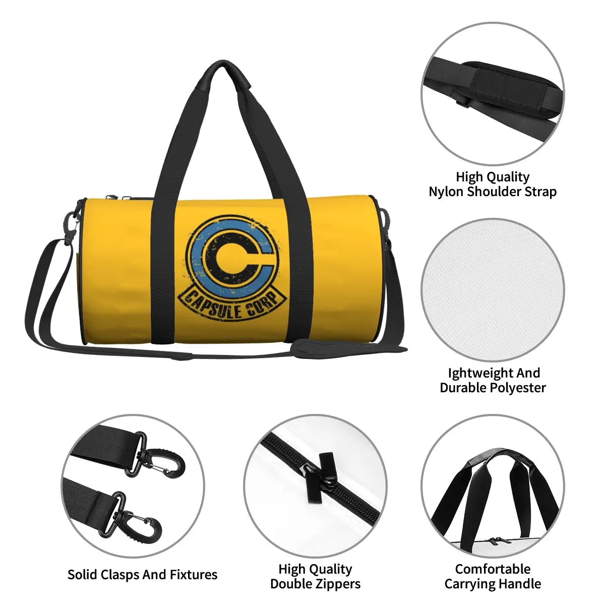 Capsule Corp Logo حقيبة رياضية كبيرة واق من المطر متعددة الوظائف حقائب سفر واق من المطر حقائب اللياقة البدنية