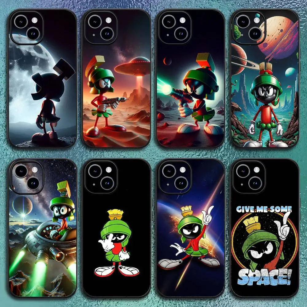 M-Marvin the Martian-n Handyhülle für iPhone 17 12 13 14 15 16 Pro Max Plus Klassische schwarze Softshell