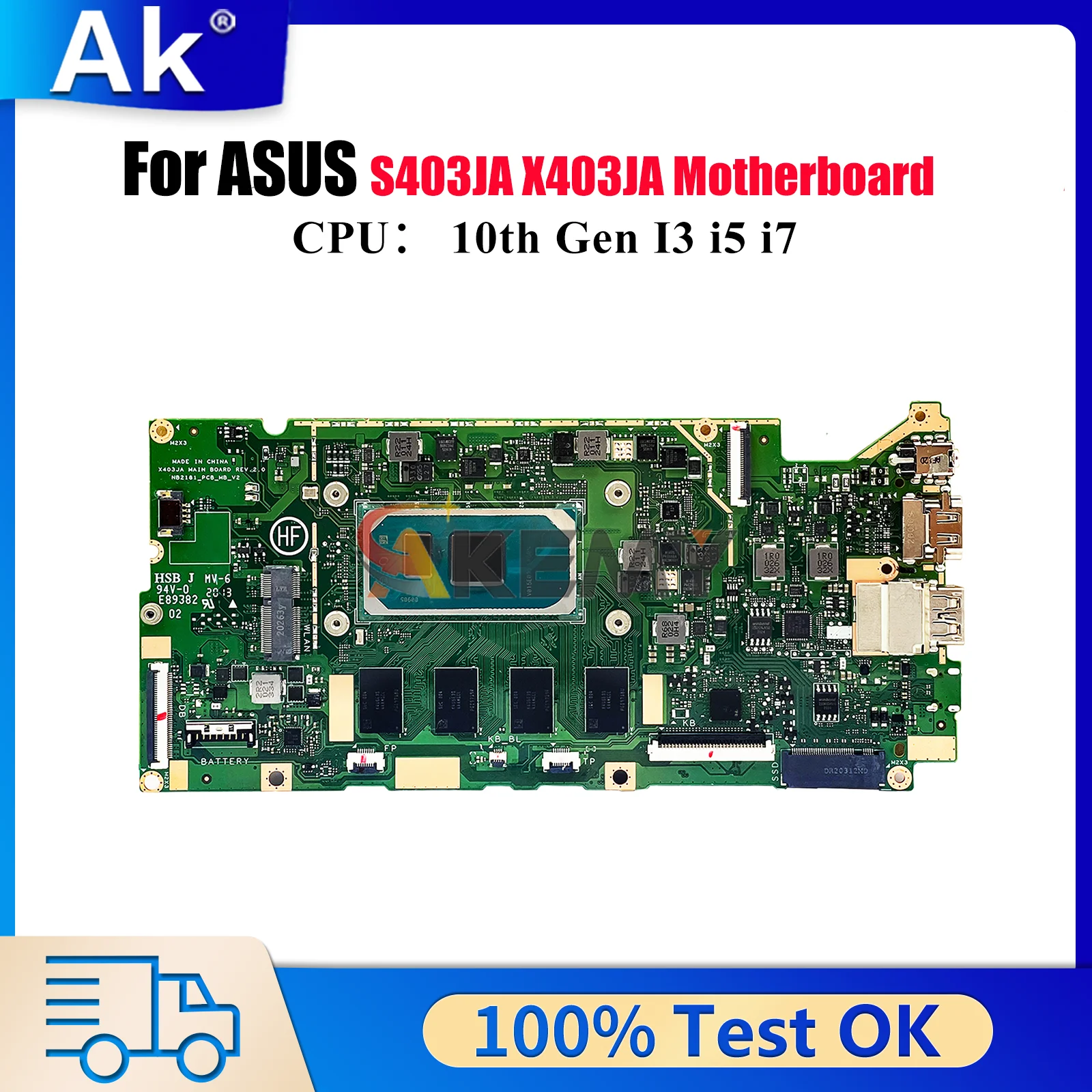 

X403JA Материнская плата для ноутбука ASUS VivoBook X403J X403JA S403JA Материнская плата для ноутбука с 10-го поколения I3 i5 i7 tests ОК быстрая доставка