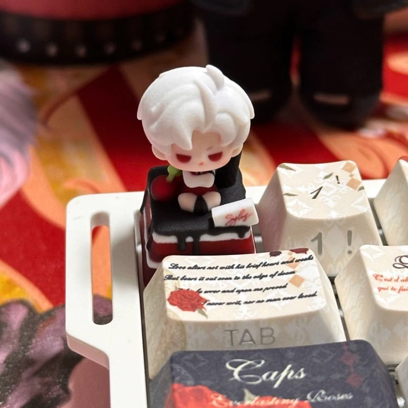 

Anime Love and Deepspace Aster Zayne Rafayel Sylus 3D Artisan Keycaps Ornament for Keyboard Figure Stand Display Model