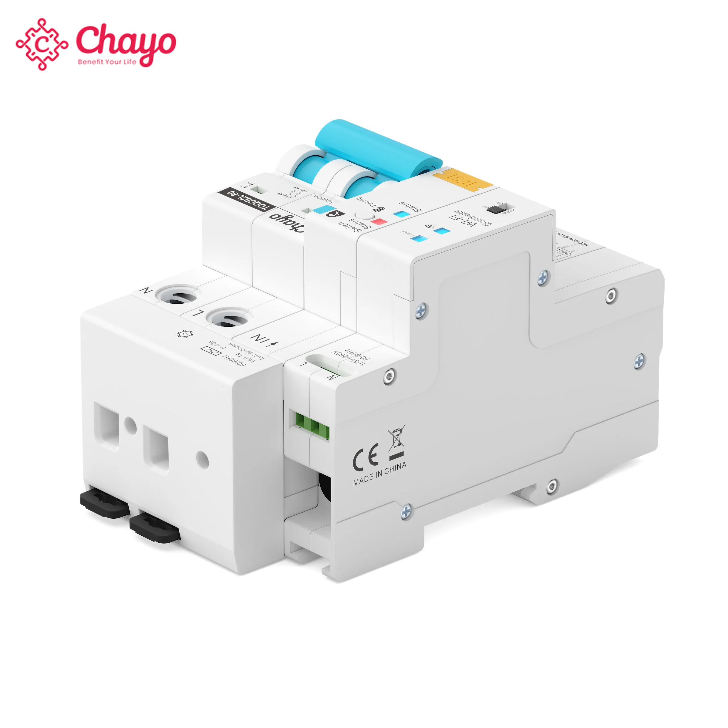 Chayo Tuya RCBO WIFI Metering Circuit Breaker Smart Life Timer Remote Control Automatic Wireless Interruptor Reclosing Switch