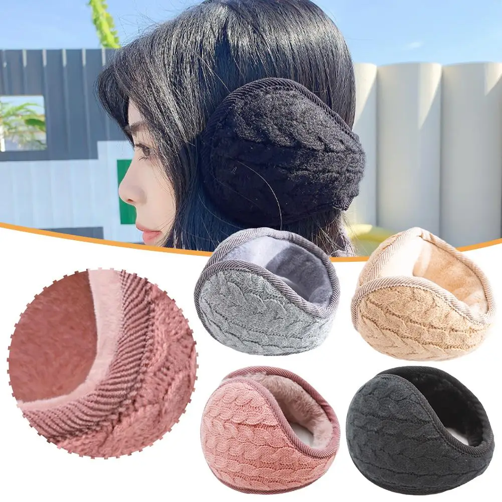 Winter Men Women\'s Ear Warm Protector Earmuff Outdoor Cycling Windproof Warmer Soft and Comfortable Solid Knitted Ear Muffs