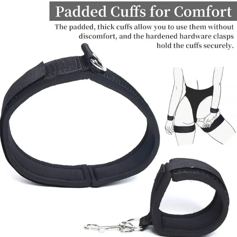 SM Hand and Leg Straps Adult Sex Toys Black Hand and Leg Cuffs Sm Handcuffs Ankle Cuffs Alternative Toys Sex Toy for Couples