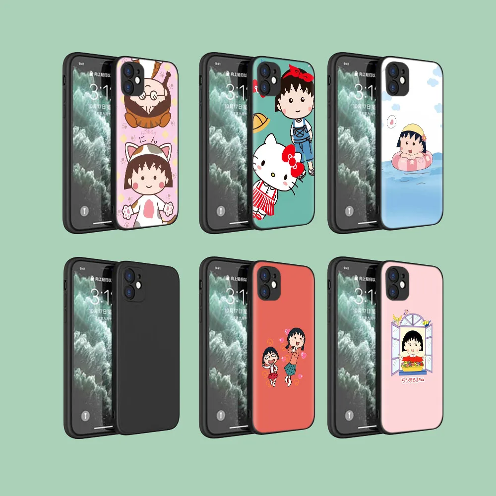 Étui de protection noir pour écouteurs Xiaomi, M6, F5, F6 Pro, C65, C55, C50, C51, 5G, Chibi Maruko