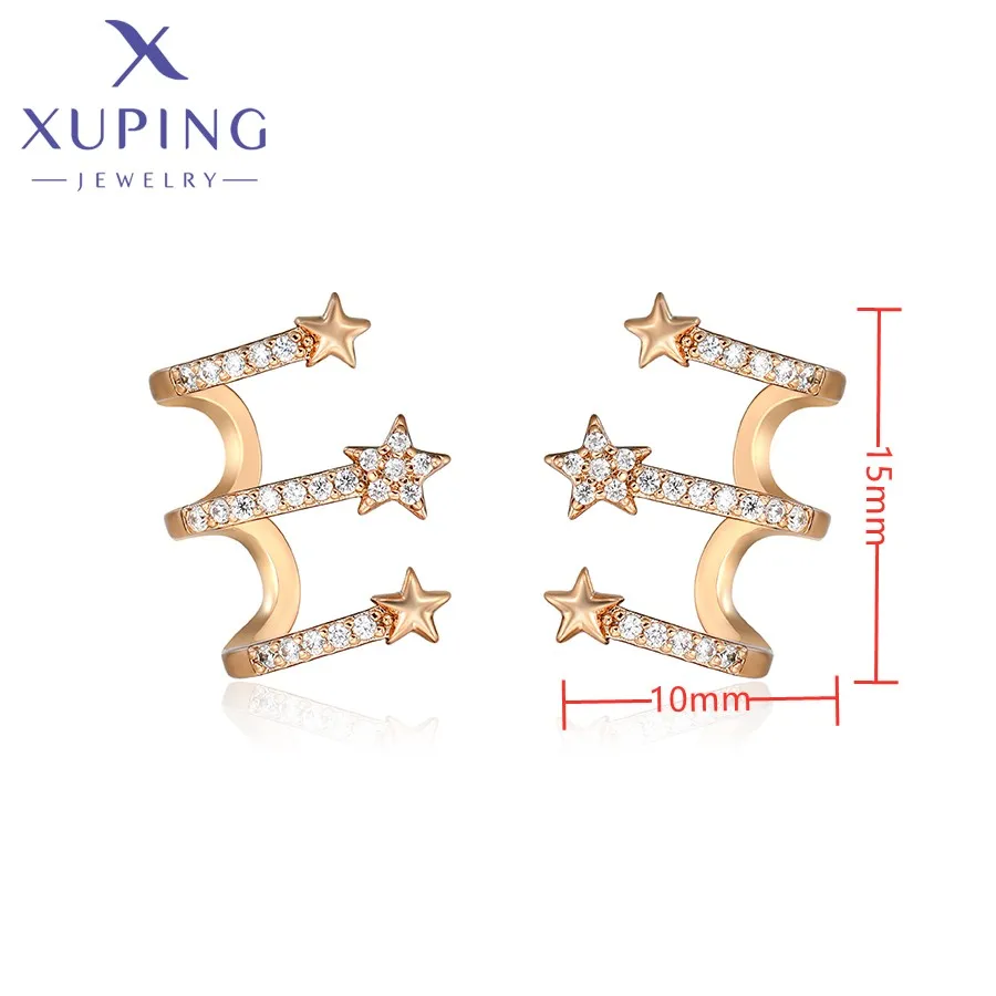 Xuping Jewelry Fashion New Item Hot Selling Charms Star Stud Earring Gold Color Earrings for Women Trendy Jewellery Gift