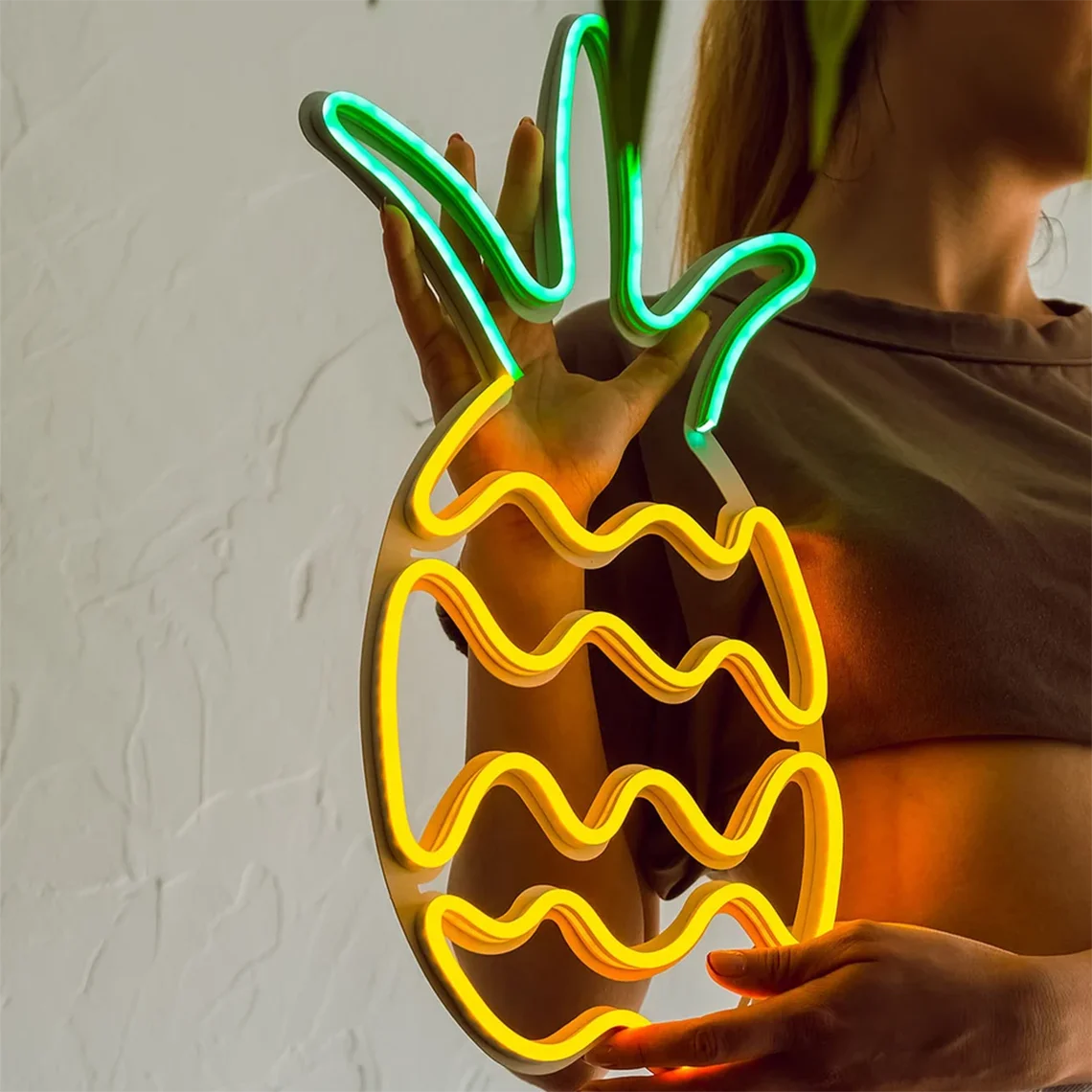 Ananas Neon Sign Fruit Pineapple Art Wall Decor Fruit Store Decor Home Wedding Bar Atmosphere Art Neon Gift for Pineapple Lover