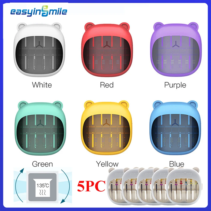 

5box EASYINSMILE Dental Endo File Holder for Endodontic Files Dentistry Sterilizer Case Endo Block Measuring Ruler Dental Tray