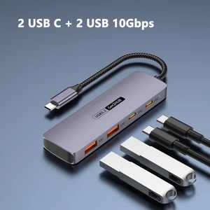 10Gbps USB3.2 Gen2 Hub USB C Splitter Hub 10GB para PC Laptop MacBook Air/Pro iPhone 15/15 más/15 Pro Max Samsung S24 S23 Ultra 8 mejores ventas USB Hub 3.2 - №7