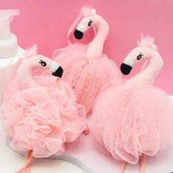 Flamingo Kids Bath Ball Pink Cute Bath Brushes Girls Rubbing Bathing Bubble Adult Children Bath Flower Ball