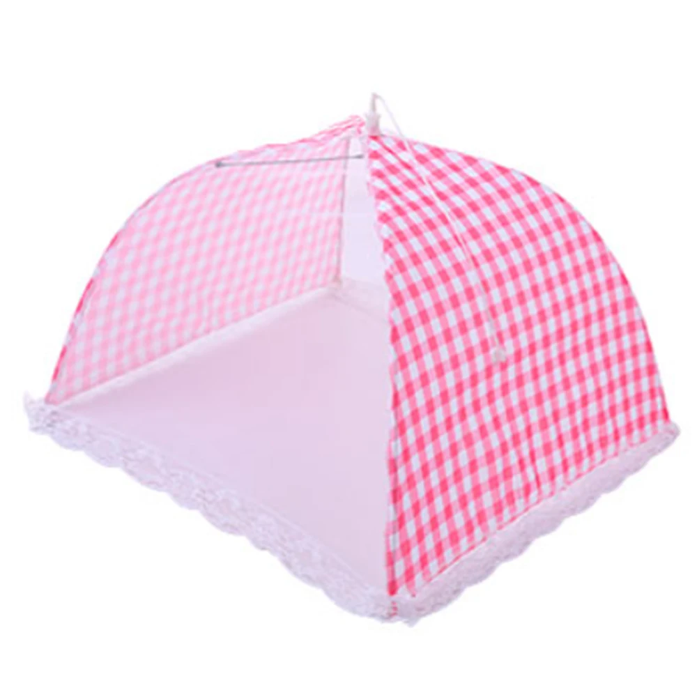 Food Cover Portable Umbrella Style Food Cover Anti Mosquito Lace Edge Pattern Home Using Food Cover Kitchen Cooking Tools