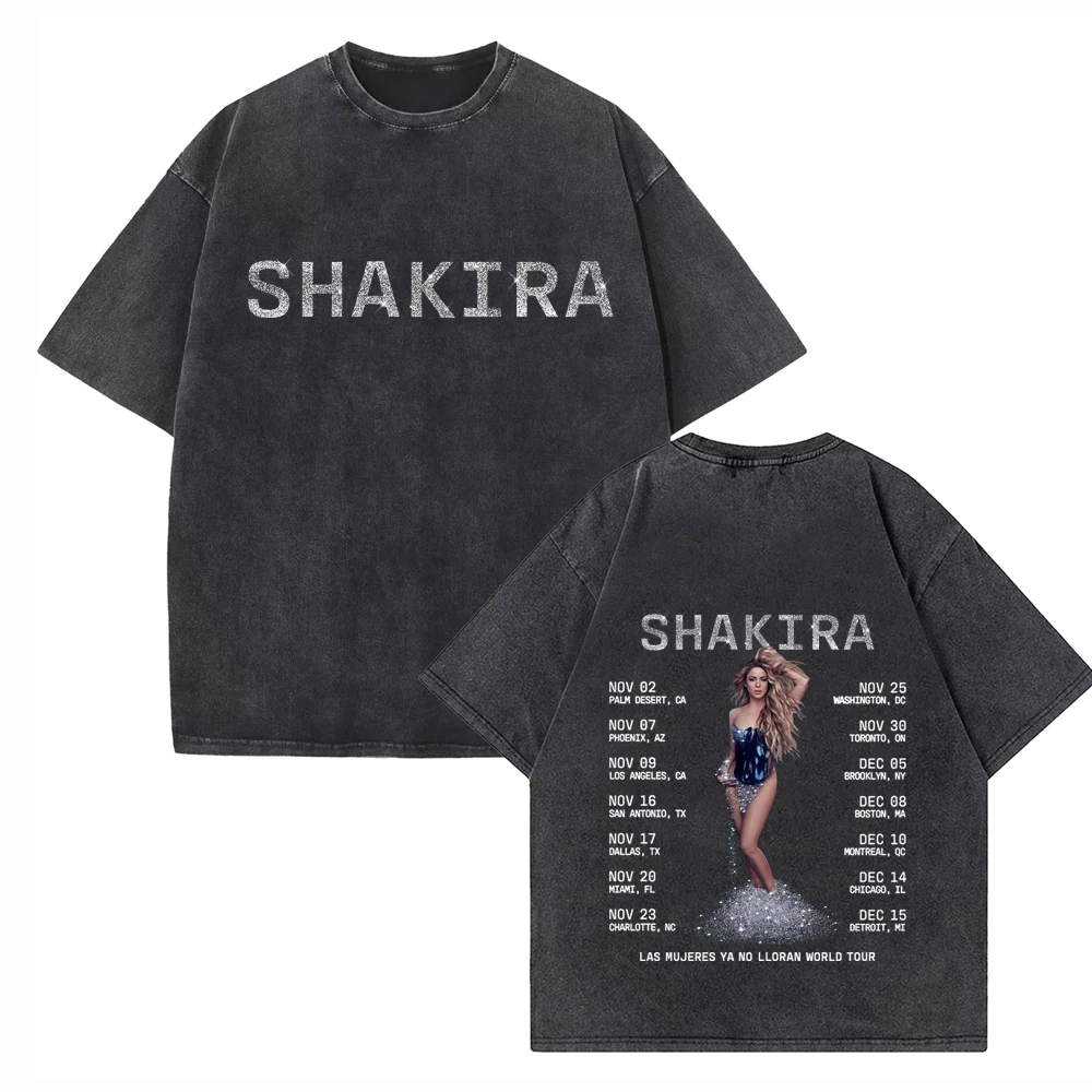 

Shakira Las Mujeres Ya No Lloran World Tour 2024 Shirts Vintage Harajuku Summer Unisex O-Neck Short Sleeve Cotton T-Shirts