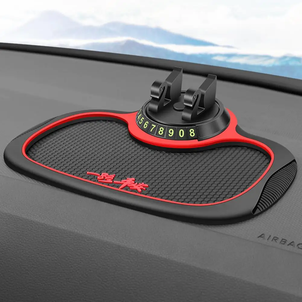 3 in 1 Car Anti-Slip Mat Hidden Dashboard GPS Mount Bracket Parking Number Card Car Phone Holder Temporary Parking Card - Image 2