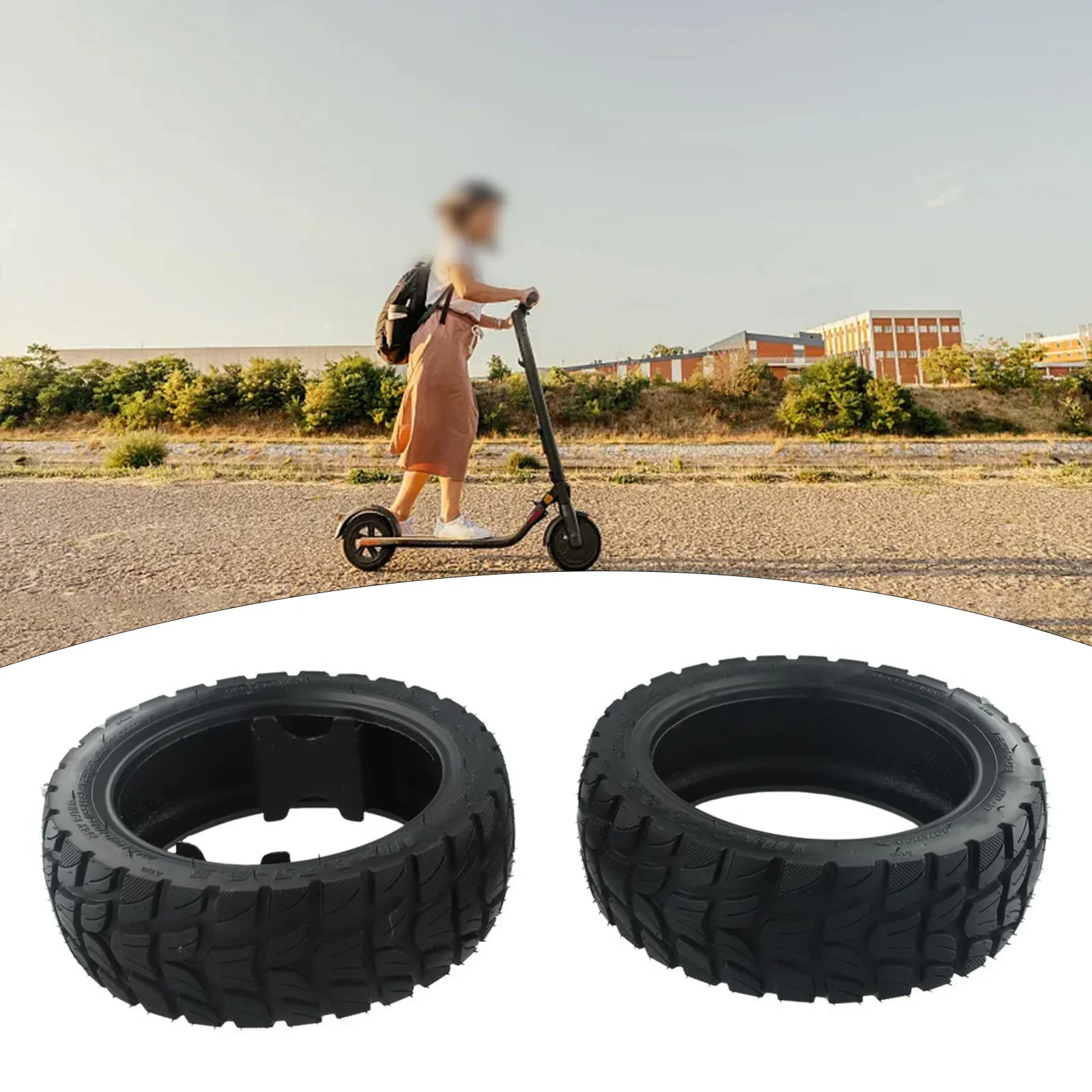 Off-Road Tire 1/2x 10 Inch Excellent Fittings Replacement 670g Black Built-in Live Glue Can Be Repaired Automatically Wearproof