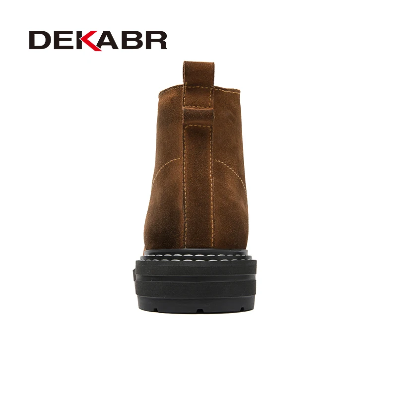 DEKABR 2024 New Fashion Casual Men Shoes Genuine Leather Boots Lace Up Waterproof Handmade Comfortable Business Boots Size 37-46