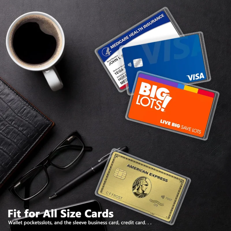 8 pcs of PVC card protective cover, suitable for social security, medical insurance, and credit cards - secure storage solution