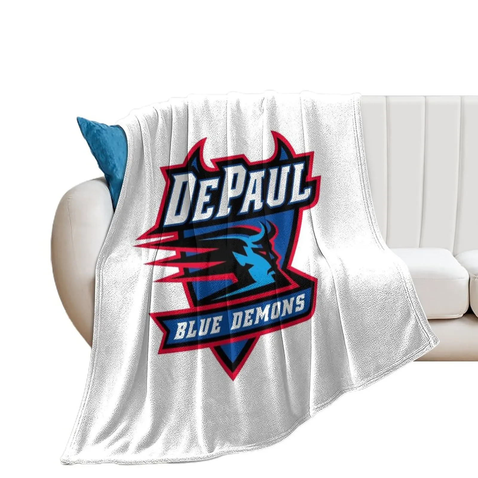 DePaul Blue Demons Throw Blanket Sofa Decorative Beds Decorative Throw Blankets