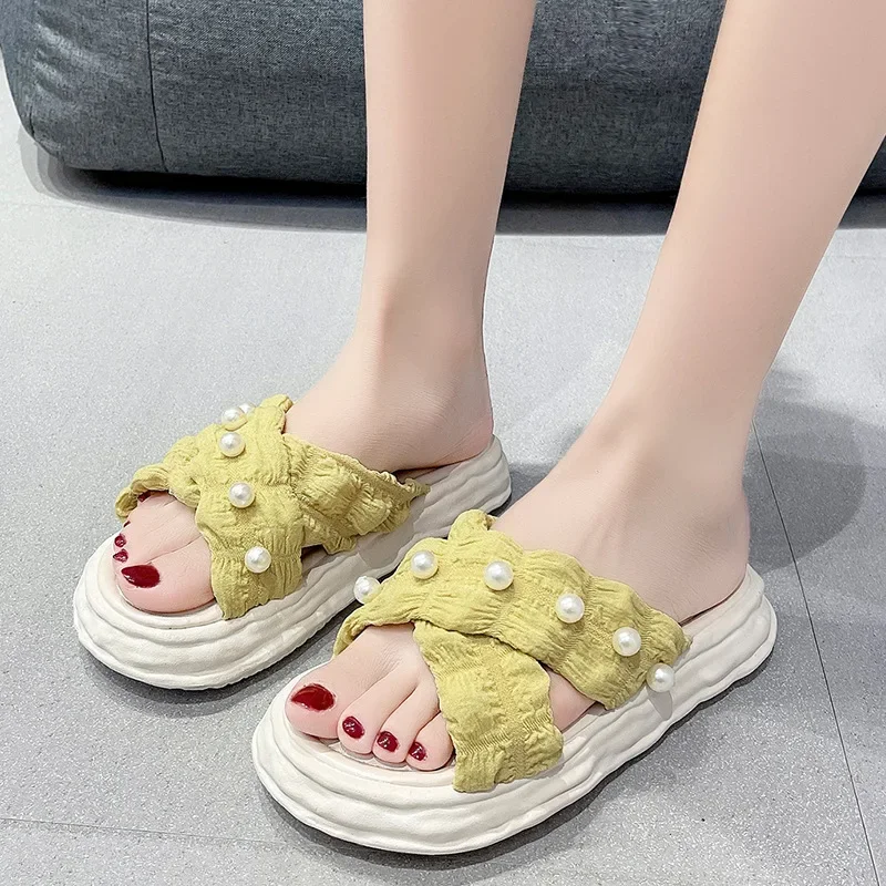 

Women's 2025 Summer Platform Sandals - Thick Sole Beach Slides, Fashion Dissolve-Heel Slippers for Vacation & Outdoor Wear