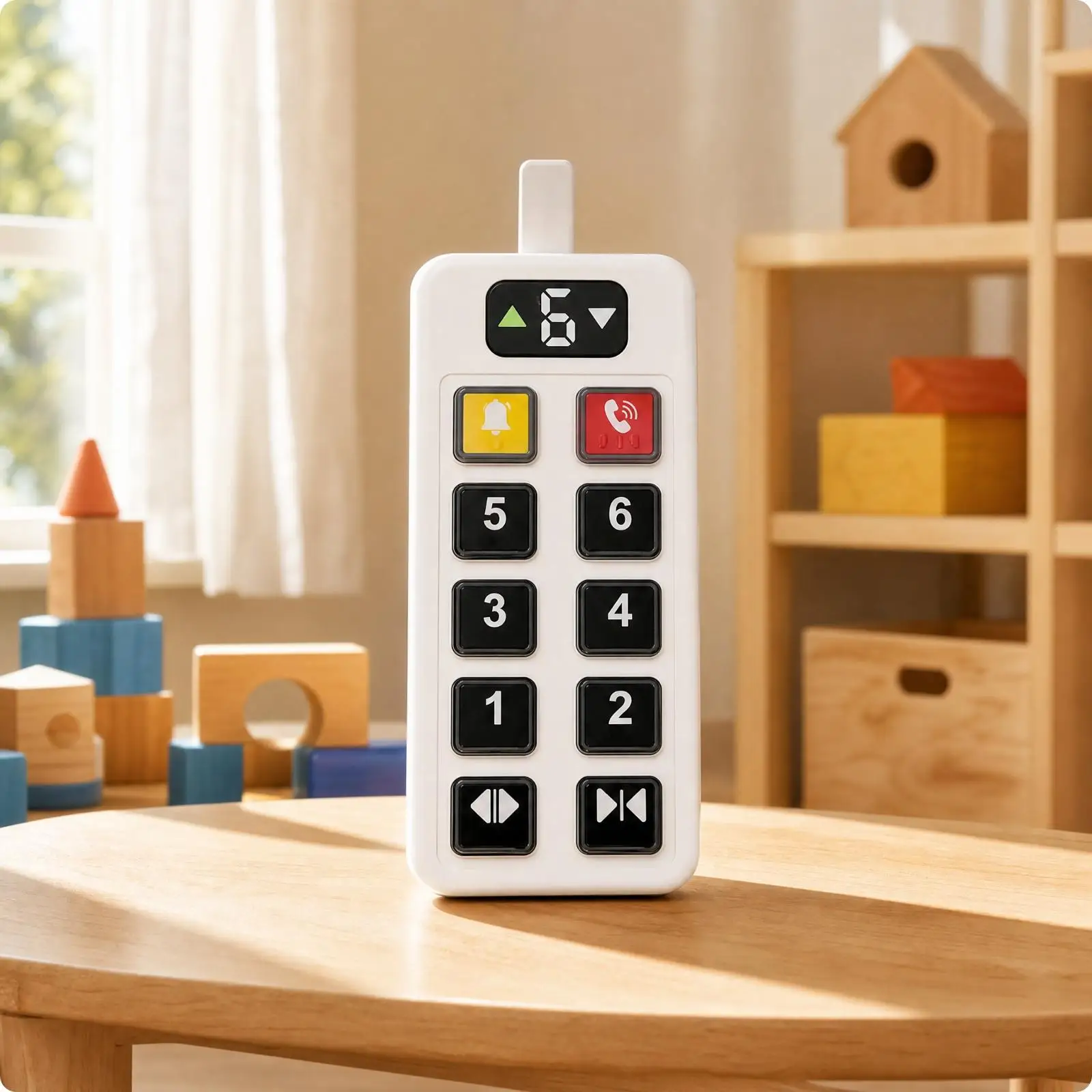 Simulation Elevator Panel Toy for Toddlers with Number Recognition and Cause Effect Learning Light Sound Buttons for Home Play
