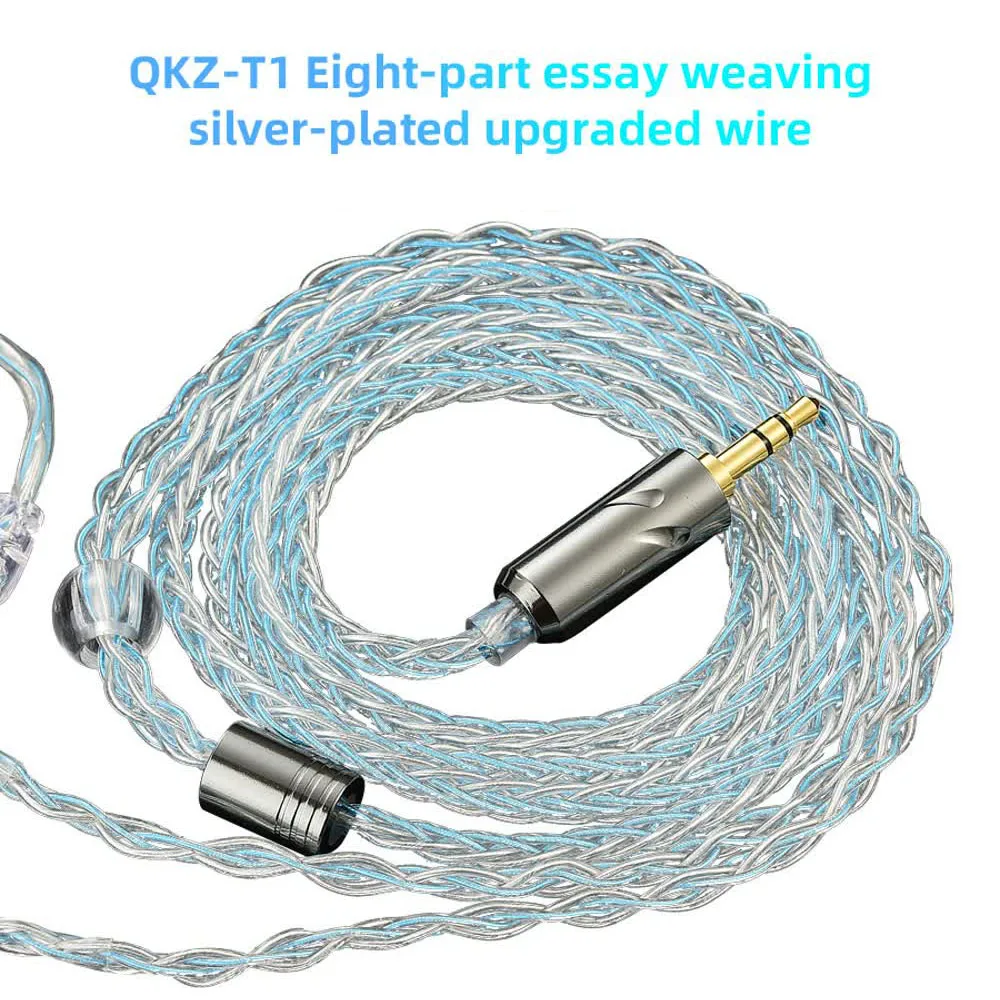 Cable de auriculares de 1.2m, cable original QDC de cobre plateado, cable mejorado de 3.5mm para auriculares con cable, compatible con KZ ZSN PRO X ZS10 pro EDX TRN CCA
