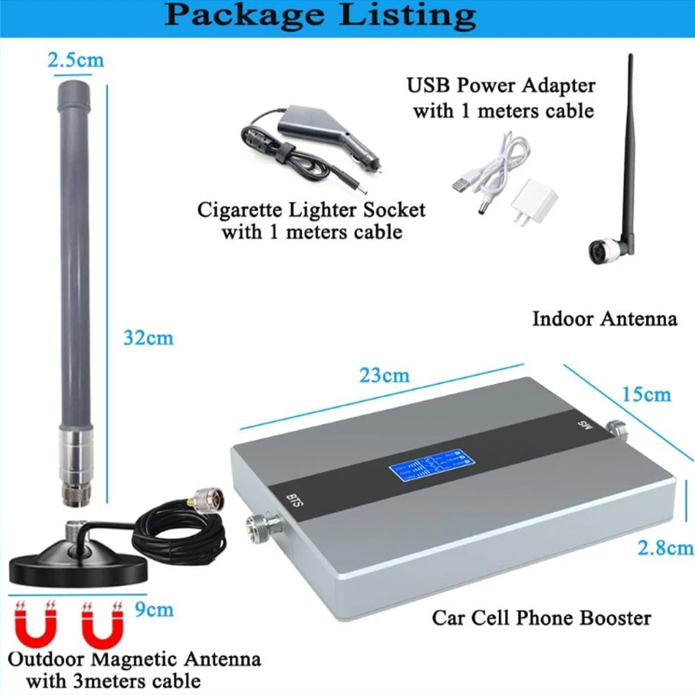 Drive OTR Car Cell Phone Boosters/Amplifier Kits for Boost RV,Vehicle Cell Mobile Signal Service with Outdoor Magnetic Antenna