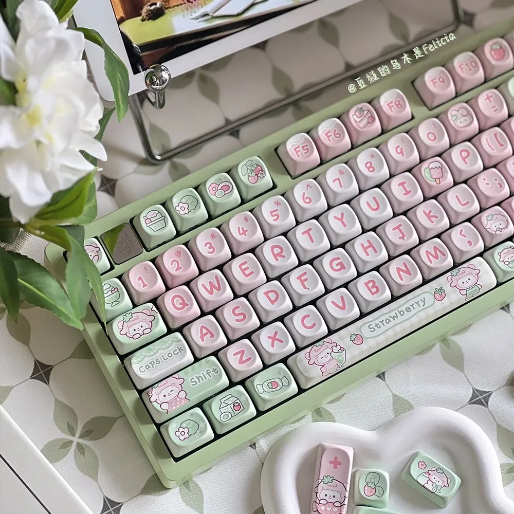 SOA Keycaps 140 Keys Gift for Girl Cute Key Cap Square Thermal Sublimation Mechanical Keyboard Keycap Keyboard Accessories