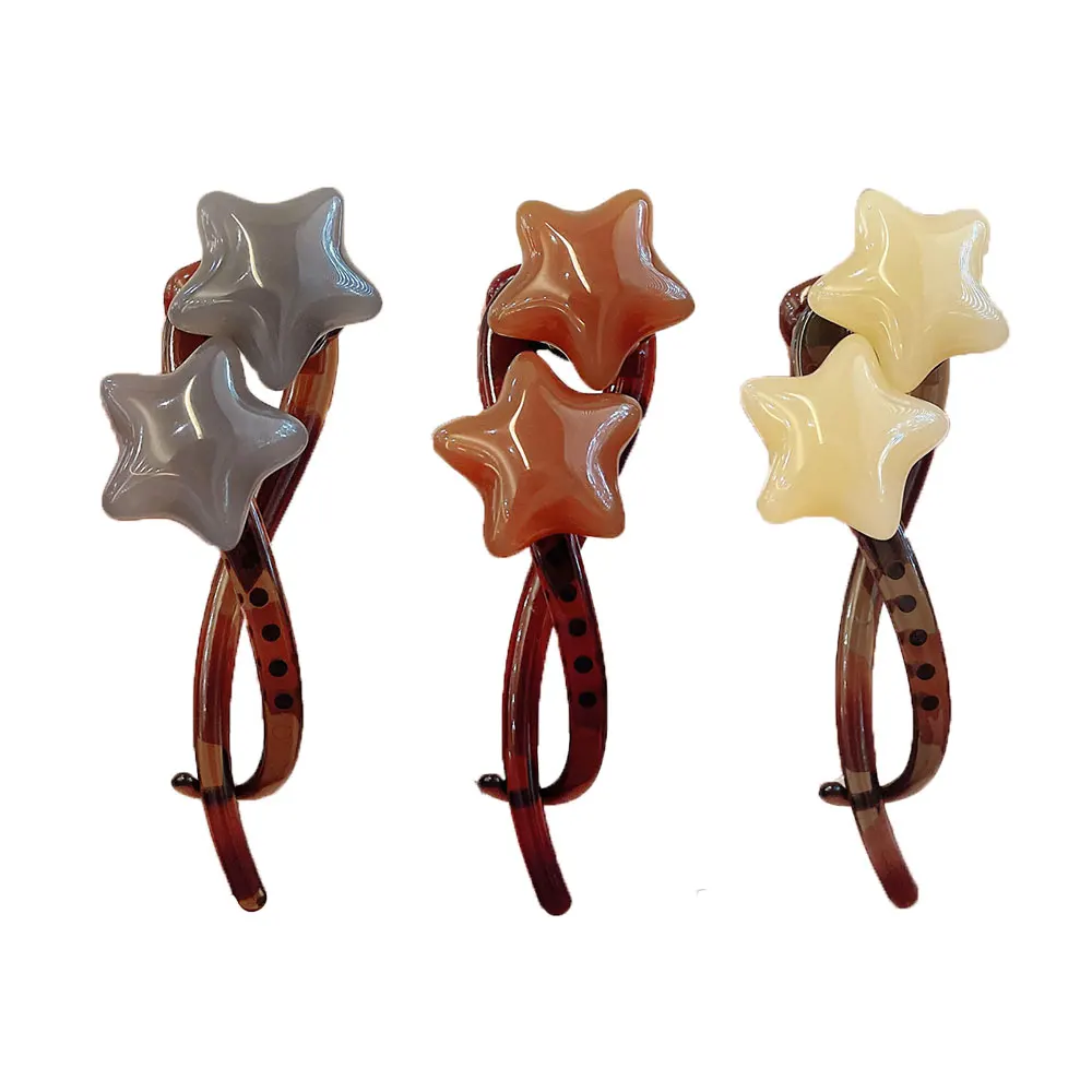 Pince à cheveux torsadée étoile élégante pour femmes, 1 pièce, pince à cheveux antidérapante, accessoires pour cheveux doux, maquillage crabe, petites épingles à cheveux