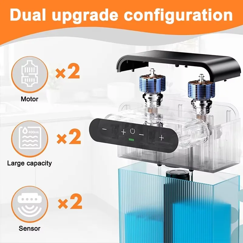 Automatic Foam Gel Soap Dispenser with Smart Display Touchless Sensor Wall Mounted Bathroom Hand Washer view 4