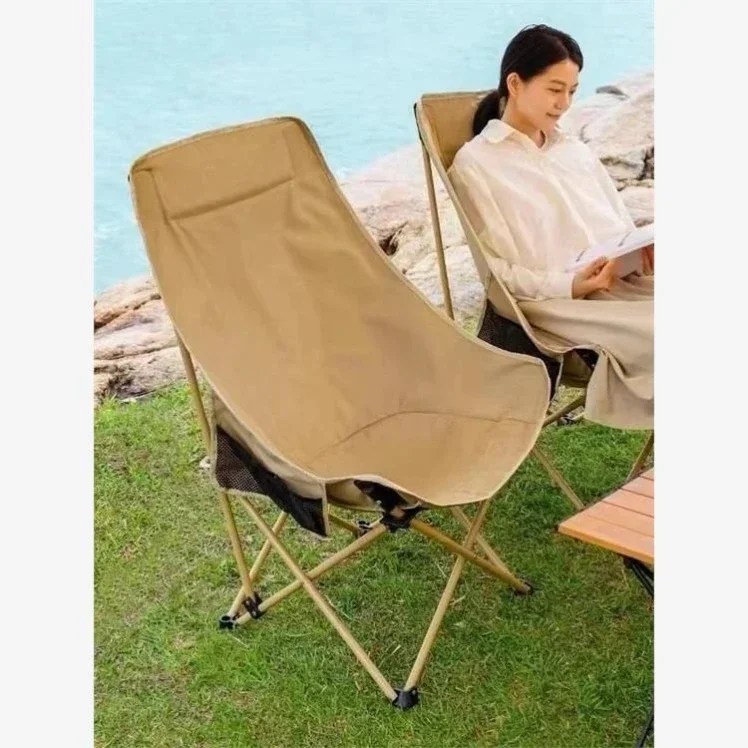 High back recliner moon chair outdoor folding camping