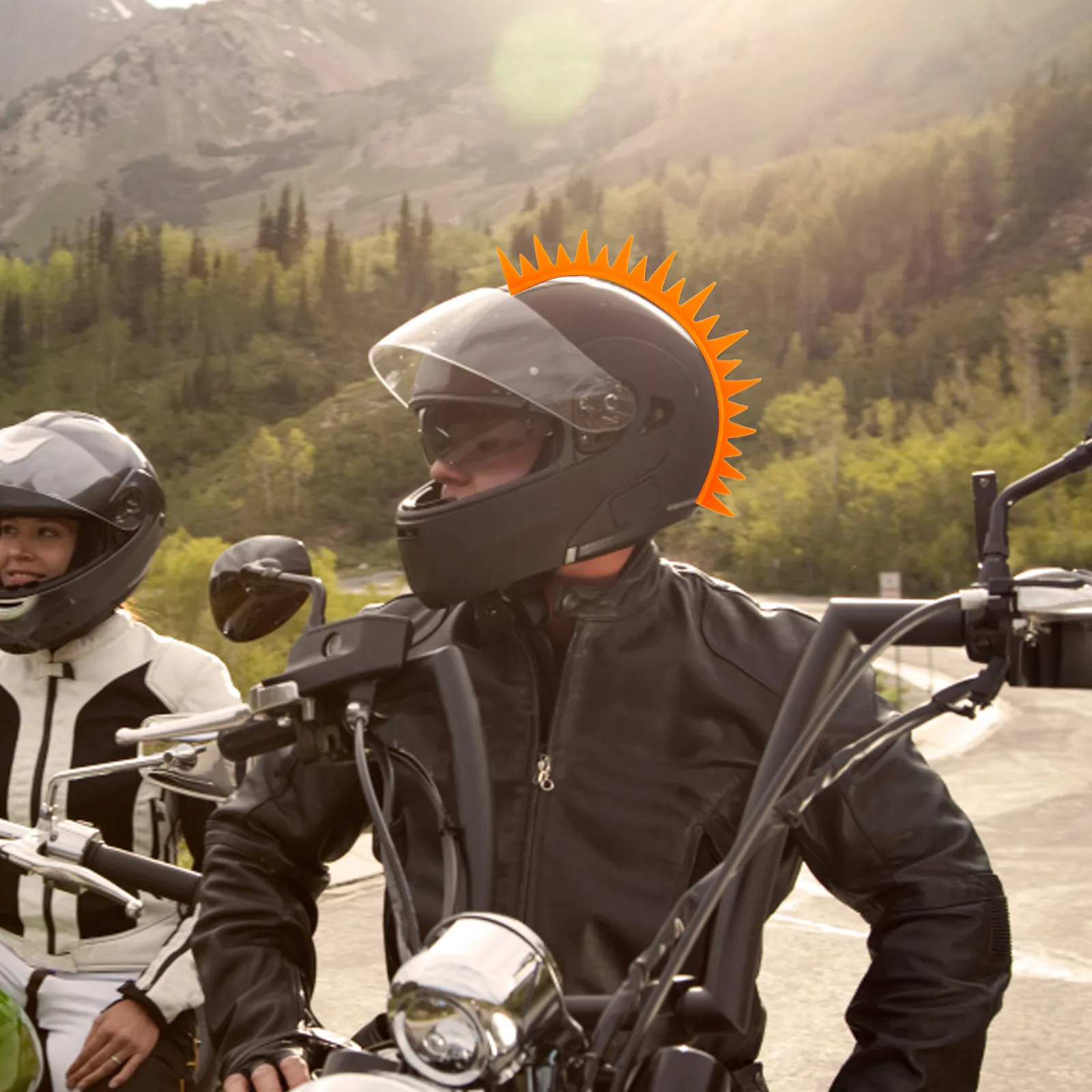 Silicone Motorcycle Fin Decor Unique Stylish Fin Ornament for All Helmets Easy Stick-on Decoration for Riders