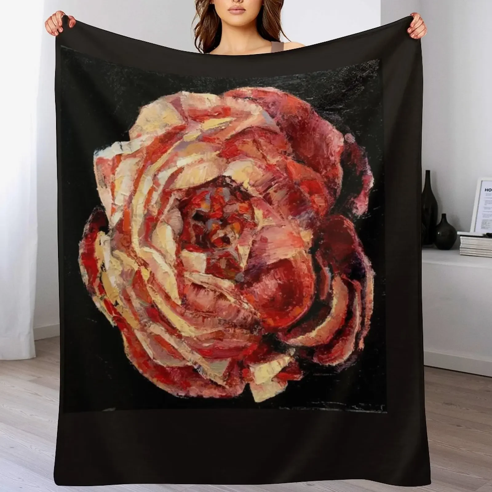 

Peony by Australian artist Glenda Fell Jones Throw Blanket Decorative Sofas Hairys Blankets