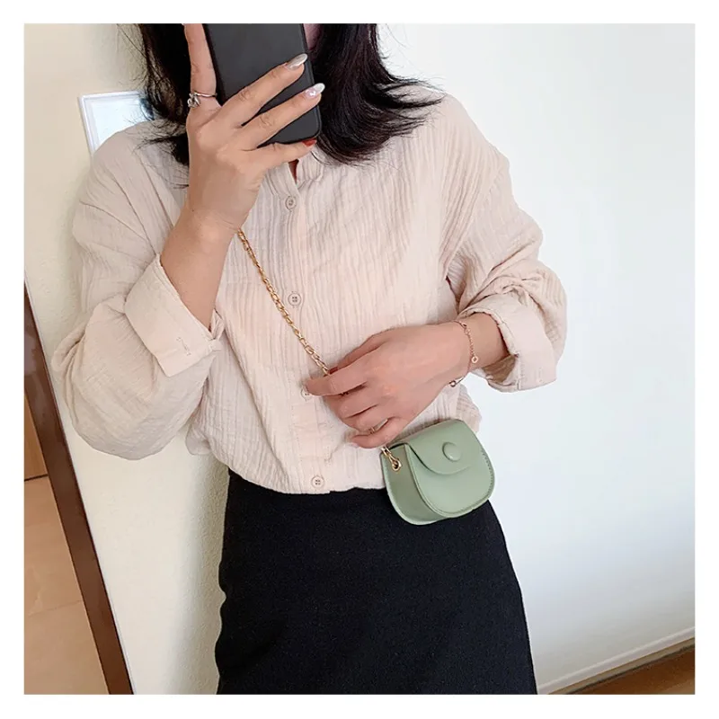 2025 new mini fashion Korean children's shoulder bag trend Joker girl chain small round bag fashion change messenger bag
