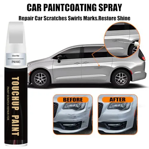 Silver Mist(PSE/SSE) Touch Up Paint Compatible with Chrysler Exact Match 2 in 1 Touch up Paint for Chips and Nicks Repair