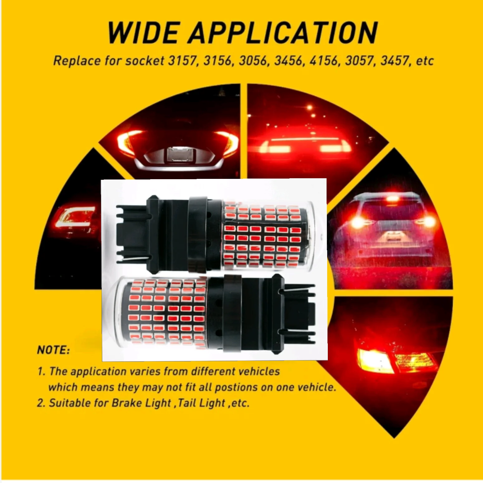 3157 CANBUS Red LED Brake Stop Signal Tail Light Bulbs - view 6